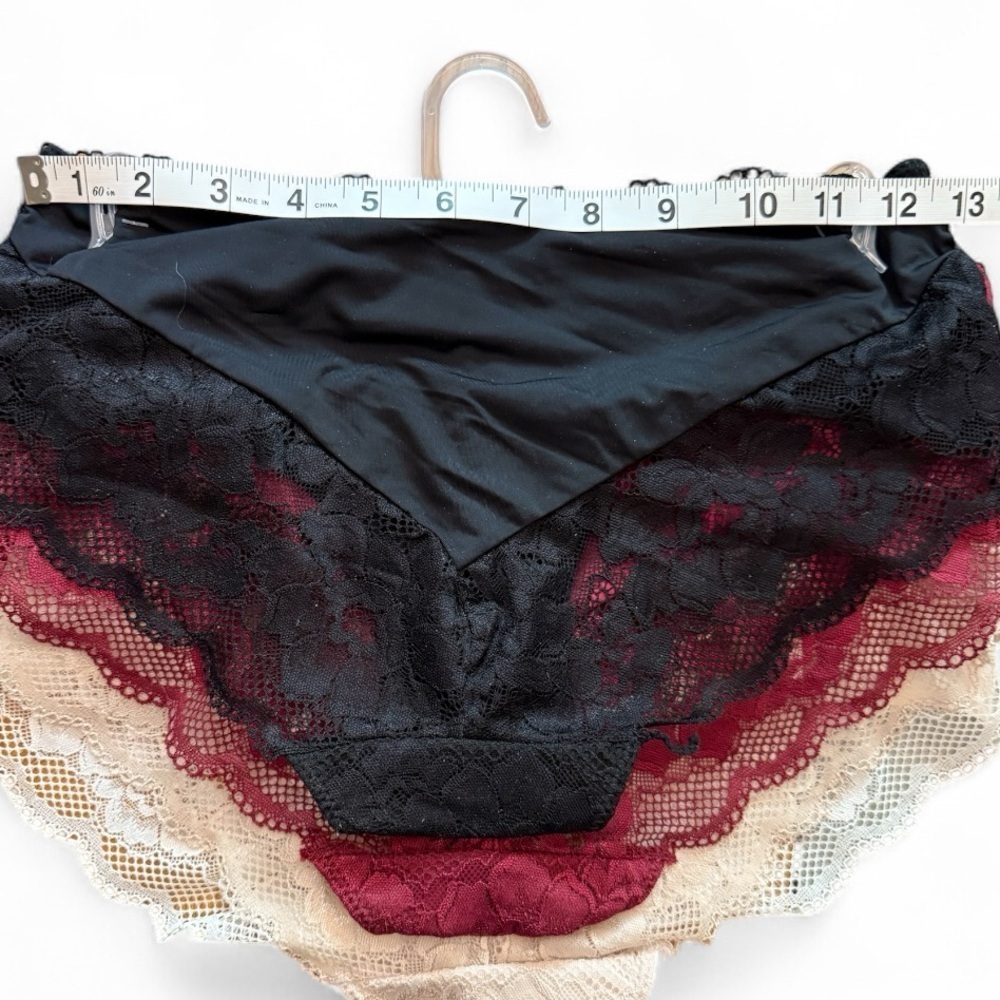 Rene Rolfe 4 Pack Cheeky Panties Black White Beige Maroon Size Medium - Picture 6 of 6